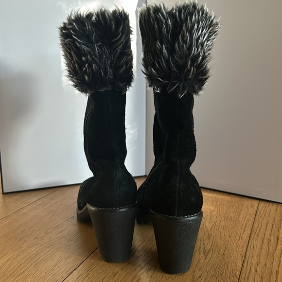 Sporto Size 8.5 Waterproof Faux-Fur Heeled Winter Boots — Black, Warm & Chic - Picture 3 of 6